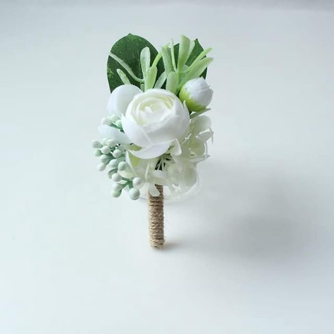 Zijden Rozen Set - Bruiloft Bloemen - Feestelijke Decoratie - Handgemaakte Kwaliteit - 2 Stuks - Wit