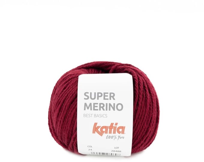 Katia Super Merino - 24 wijnrood - Wol/Acryl Garen