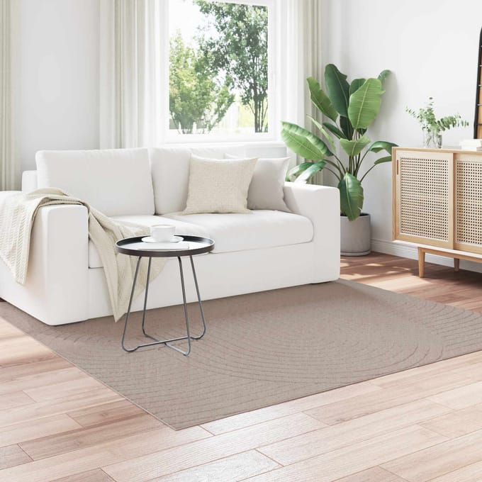 vidaXL - Binnen- - en - buitenkleed - PALMERAS - Beige - 200 - x - 200 - cm - Polyester