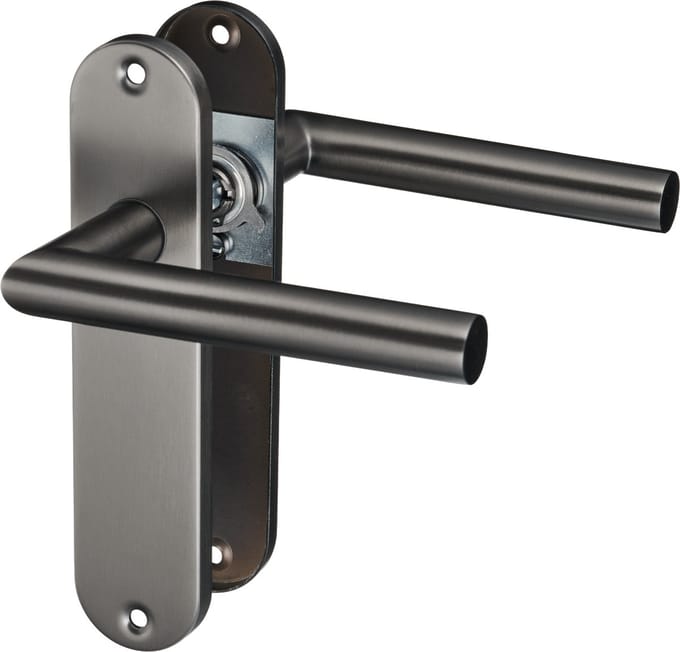 Silvano - Deurbeslag Gun Metal - Kort rond schild