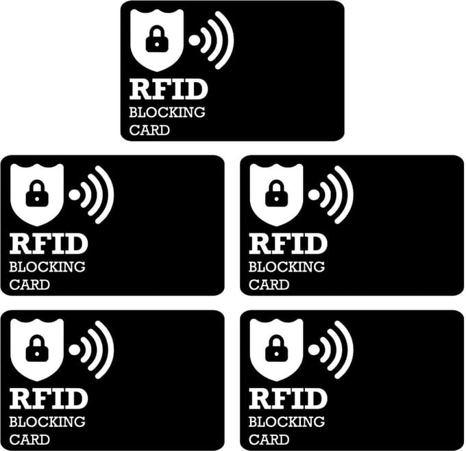 Allecto - RFID Blocking Cards - Bescherming tegen E-Pickpocketing - Set van 5 stuks - Identiteitsdiefstal - Veiligheid - Perfect voor pasjes - Comp...