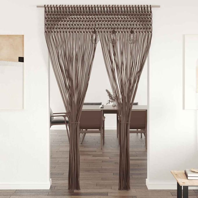 vidaXL - Gordijn - macramé - 140x240 - cm - katoen - taupe
