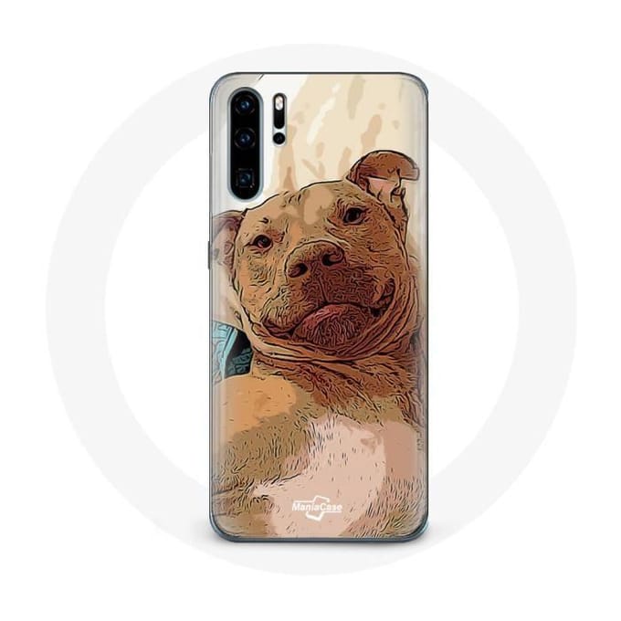 Coque pour Huawei P30 American Pit Bull Terrier Marron
