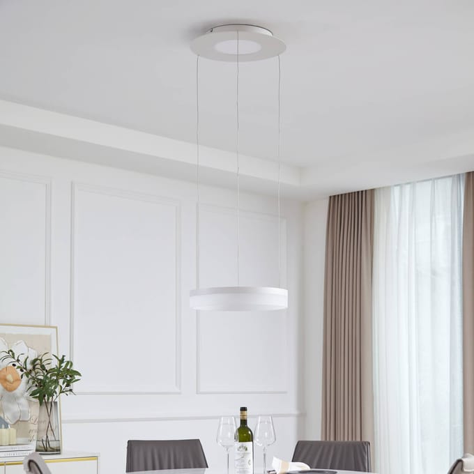 Lucande Slimme hanglamp Squillo wit Tuya RGBW CCT