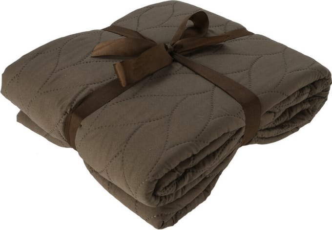 H&S Collection Deken / dekentje - polyester - taupe - plaid - 200 x 220 cm - bank/bed