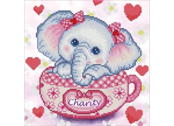 DIAMOND DOTZ Charity Elephant - Diamond Painting - 7.756 Dotz - 30x30 cm