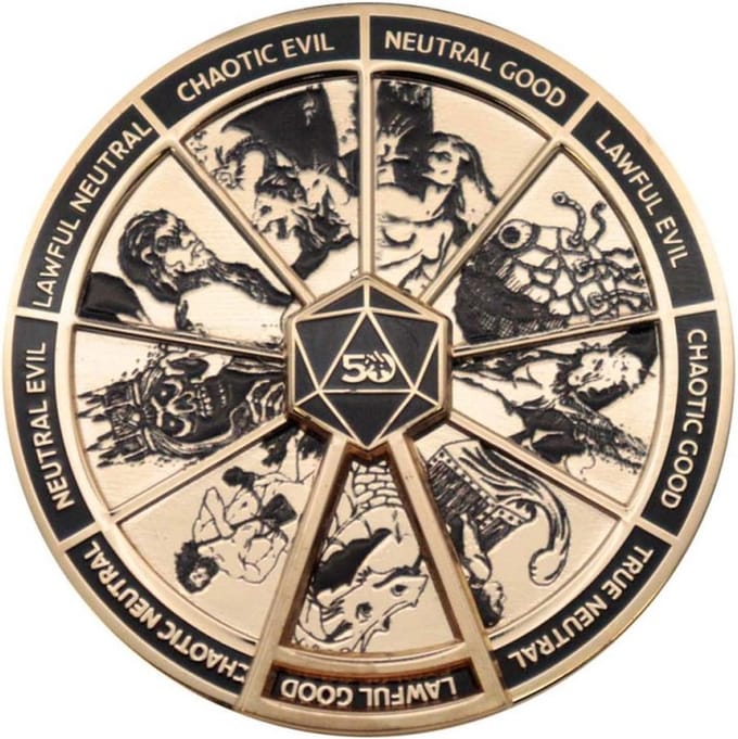 Dungeons & Dragons Pin Badge Uitlijning Spinner 24k Verguld Gelimiteerde Editie