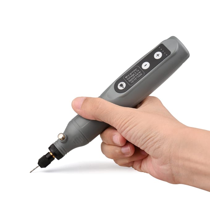 Draagbare Roterende Gereedschapsset Mini Draadloze Slijpmachine Handheld Oplaadbare Elektrische Boormachine USB Opladen grijs