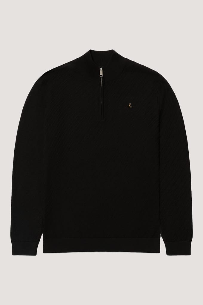 Kultivate Kn Crossed Zip Black Taglia: XL | Maglioni a maglia Outlet | Uomo | Nero
