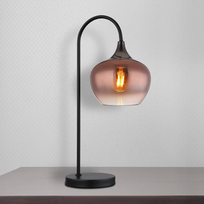 Tafellamp - rood - MAXY - glas - kleurglas-lamp - E27 - 15548TG - Globo