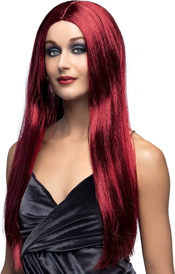 Boland - Pruik Heks mahonie Bruin - Steil - Lang - Vrouwen - Heks - Halloween en Horror