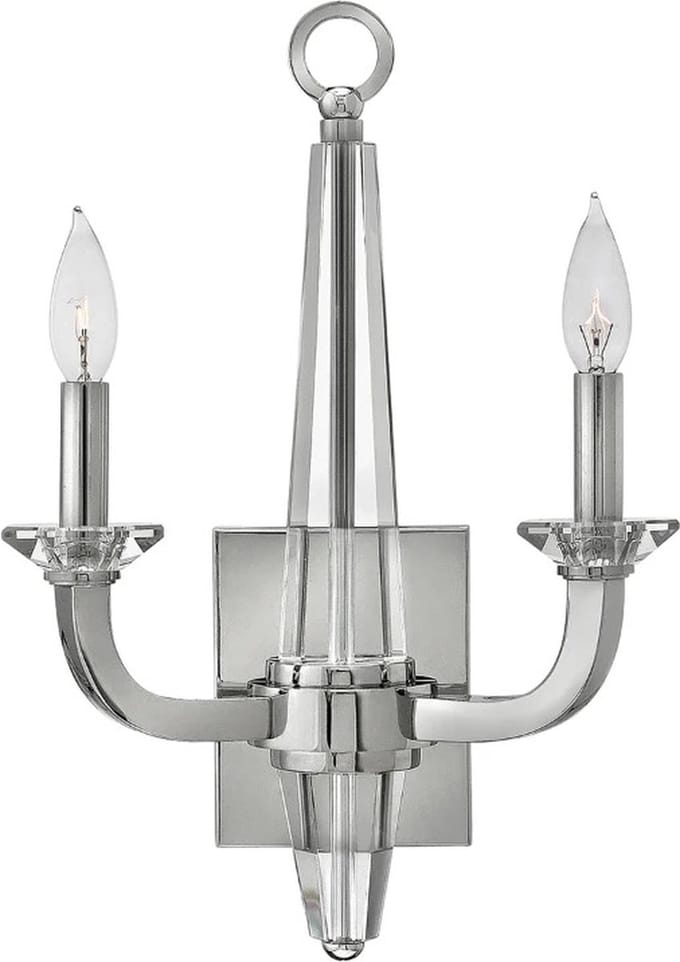 Hinkley LED Wandlamp Ascher | 2X E14 Max 60W | Polished Nickel