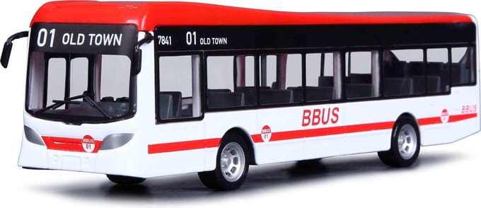 Bburago Bus - Modelauto - Schaal 19 CM - Wit/Rood