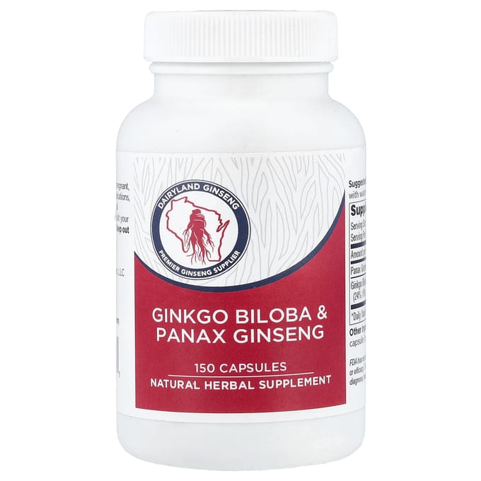 Dairyland Ginseng, Ginkgo et Ginseng, 150 Gélules