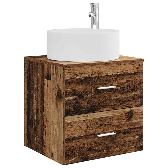 vidaXL - Wandgemonteerde - wastafel - van - een - meubel - Oud - hout
