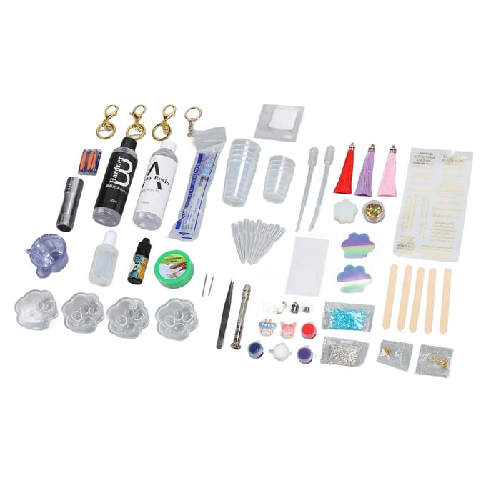Kattenpoot Hars Kit DIY Hoge Elasticiteit Complete Gereedschappen Siliconen Sleutelhanger Vorm voor Beginner voor Thuis white