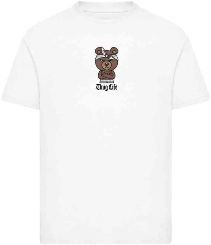 Mister Tee - Kids Bandana Bear Sketch Kinder Tshirt - Kids 122/128 - Wit