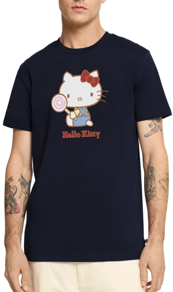 Hello Kitty Met Een Lollipop Premium T Shirt Heren