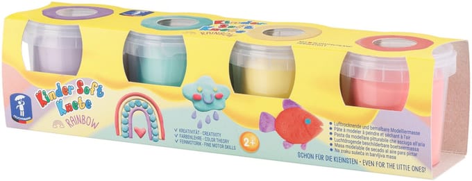 Feuchtmann klei regenboog pastelkleuren - zachte kinderklei creatief.