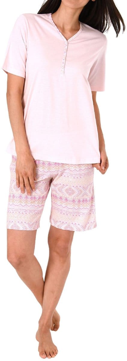 Normann dames pyjama shorty met korte mouwen in Ethnolook - Ook in oversizes