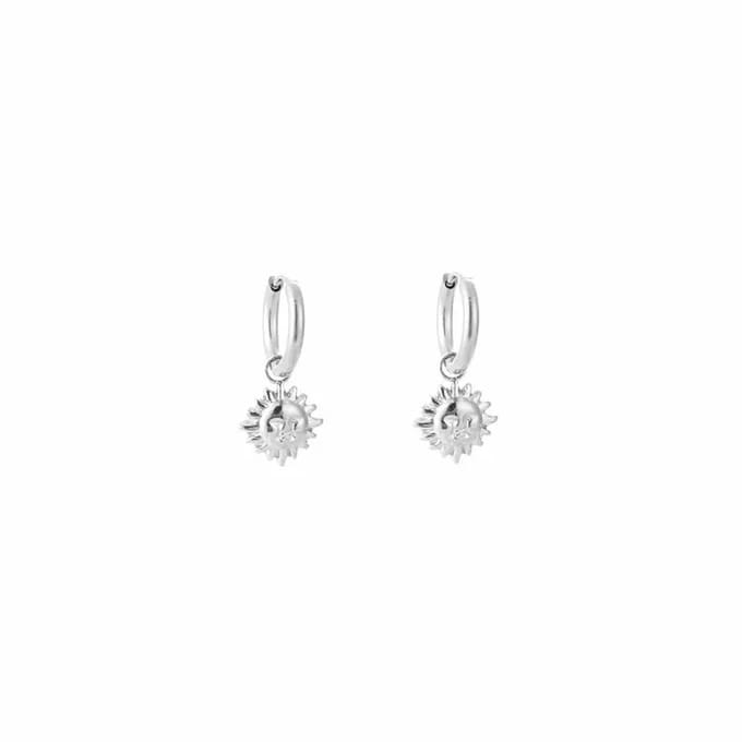 Bijoutheek Oorhangers Schattig Zonnetje Zilver