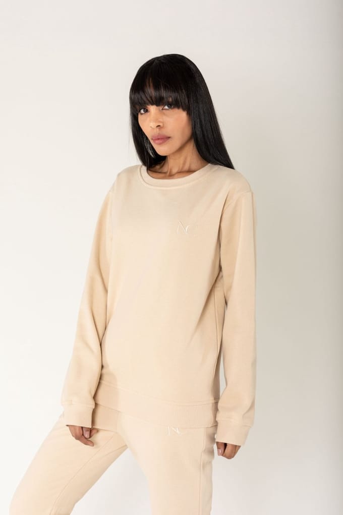 Nina Carter | Huispak - Jogging pak |rechte pijpen | 2 delig | Creme | M