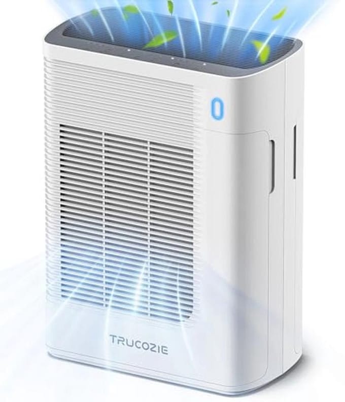 Trucozie T356 Luchtreiniger voor thuis, grote kamer, wit