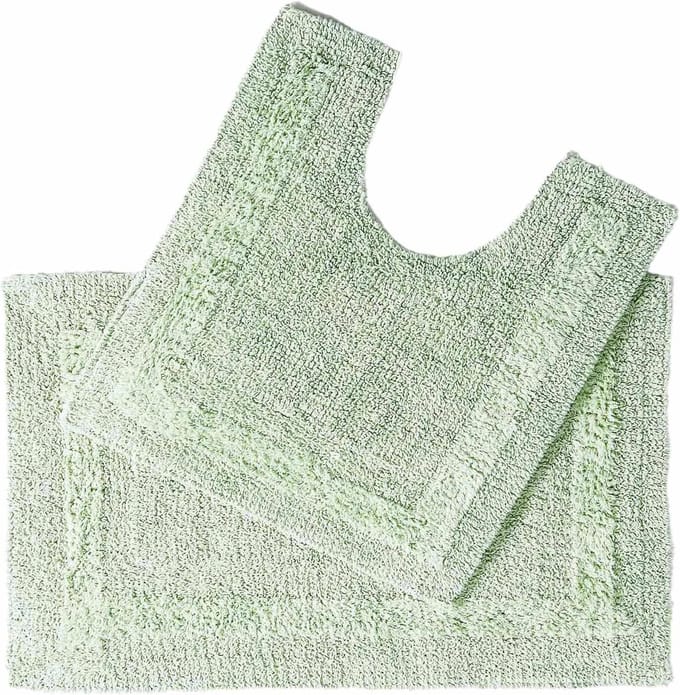 Zachte badmatten set van 2 stuks in frisse groene tint