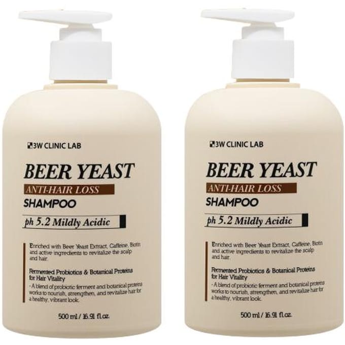 3W CLINIC LAB Biergist Anti Haaruitval Shampoo 500ml (2 opties) #Shampoo 500ml x 2pcs white