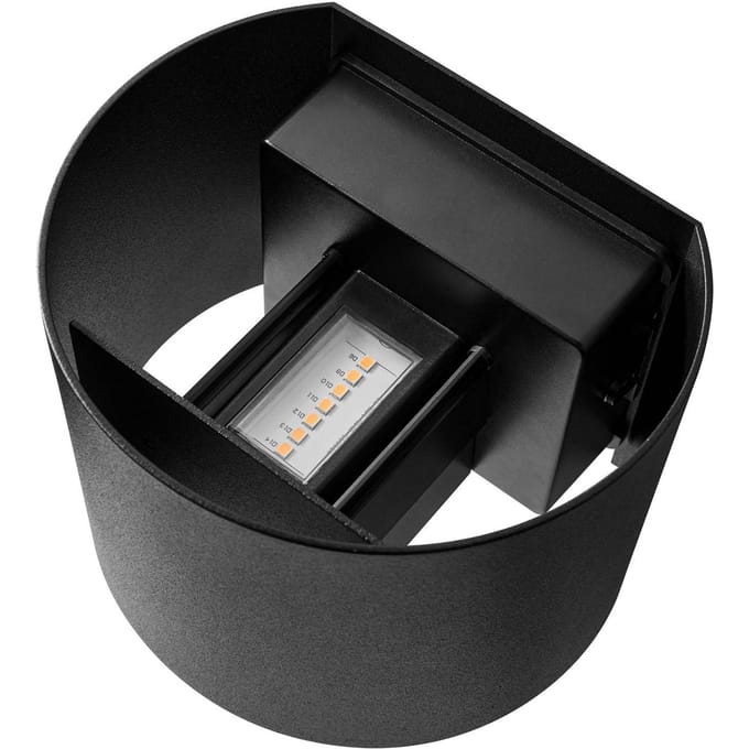 Nordlux LED buiten wandlamp Milda, zwart, up/down, aluminium