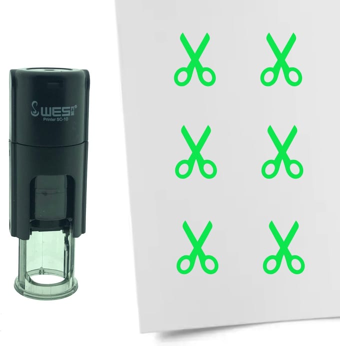 CombiCraft Stempel Schaar 10mm rond - groene inkt