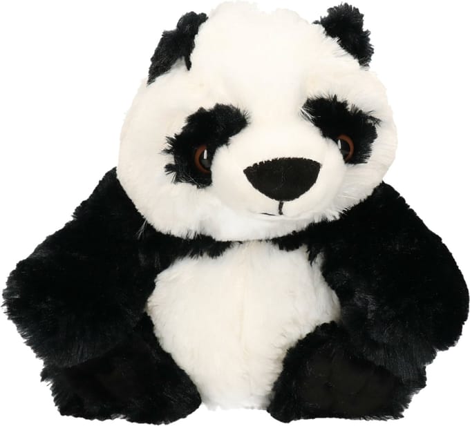 Ravensden Pluche knuffel panda - zwart/wit - 30 cm - pandaberen knuffeldieren