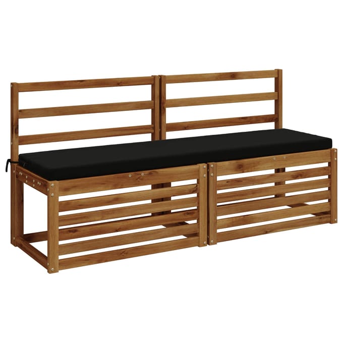 vidaXL - Bankkussen - SOEST - 100% - Polyester - Zwart - 150 - x - 40 - x - 5 - cm