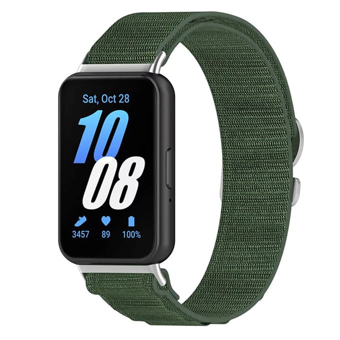 Strap-it Alpine nylon bandje - geschikt voor de Samsung Galaxy Fit 3 (groen)