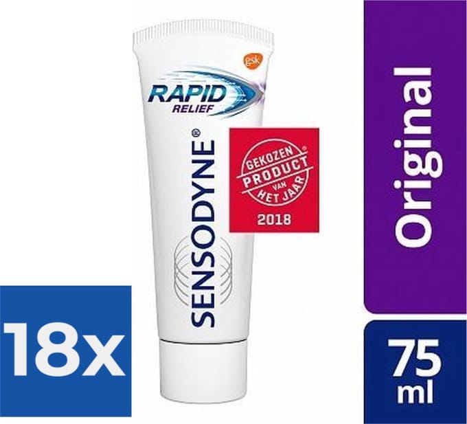 Sensodyne - Tandpasta - Rapid Relief - 75ml x 18