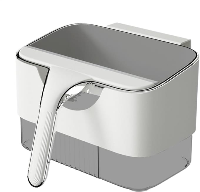 Keuken Compostbak - Voedselafval Bak - Afval Scheiden - Zonder Vlekken Schraper - 25x14x145 cm - Wit Grijs