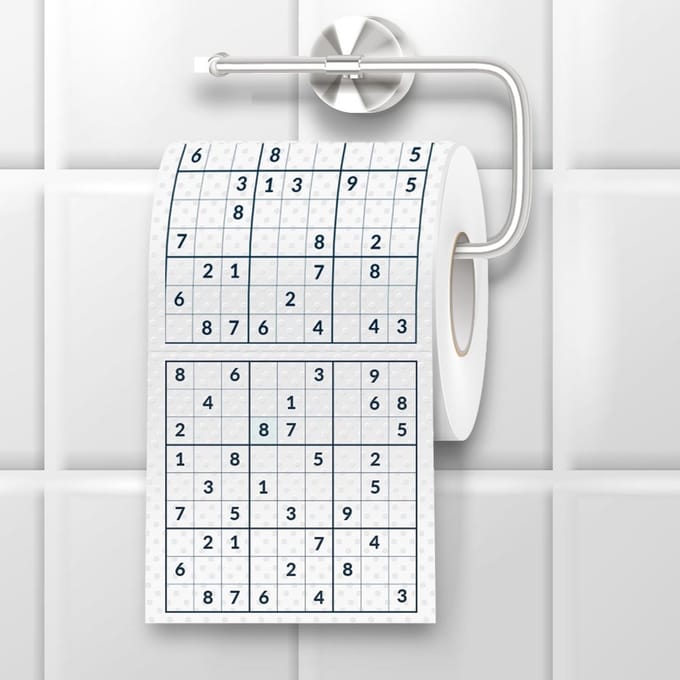 Sudoku WC-papier voor puzzelliefhebbers - speel terwijl je ontspant