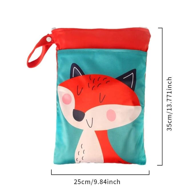 1PC Wasbare Nat Droog Zak Voor Baby Luiers Waterdicht Herbruikbare Luiertas Met Twee Ritsen 25cmx35cm