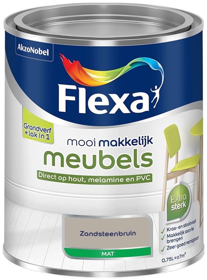 Flexa - Mooi Makkelijk Meubels Mat - Zandsteenbruin - Mengverf - 750 Ml