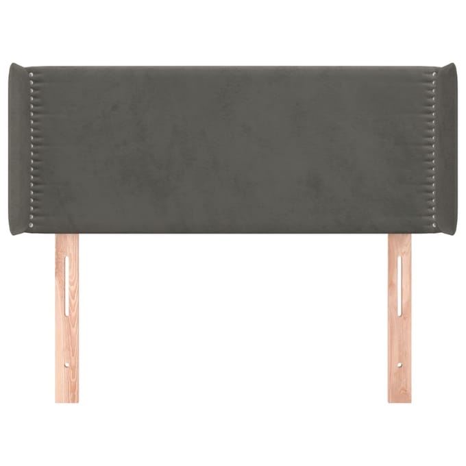 vidaXL - Hoofdbord - met - randen - 103x16x78/88 - cm - fluweel - donkergrijs
