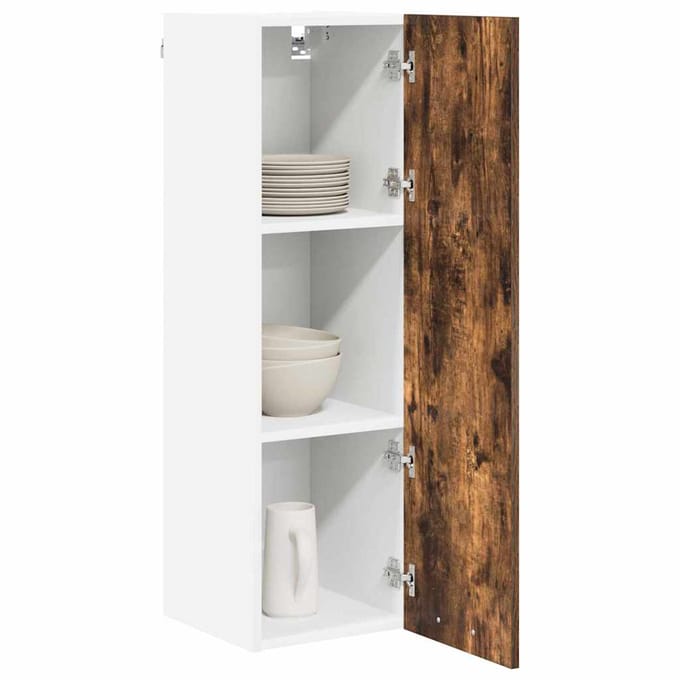 vidaXL - Hangkast - Gerookt - eiken - 30 - x - 31 - x - 100 - cm - Bewerkt - hout