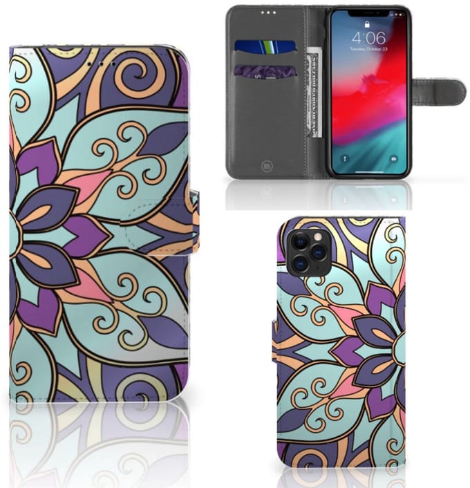 Apple iPhone 11 Pro Max Hoesje Purple Flower