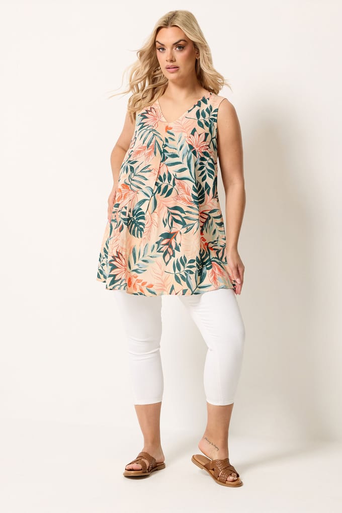 Yours Crème Tropische Cami Vesttop Size 44