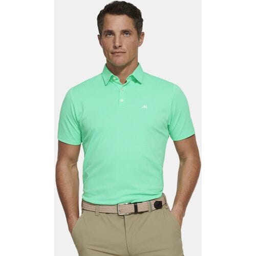 Meyer Polo Rory High Performance Piqué Look Texture Mintgroen / male