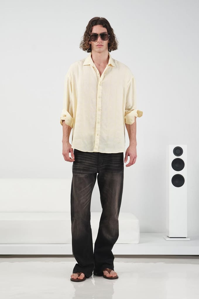 Heren Relaxed Fit Langslavend Hemd
