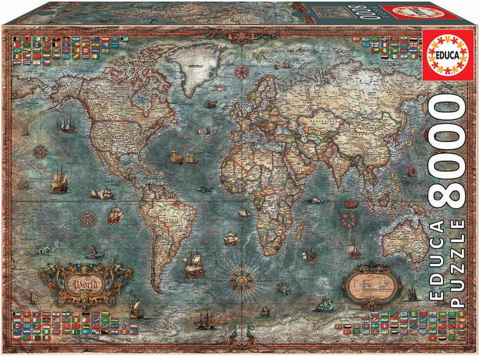 Educa - Puzzel - Historische Wereldkaart - 8000 stukjes - Legpuzzel