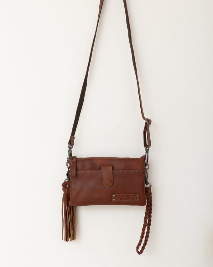 Bag2Bag - Dover - Leren Crossbody Bag - Clutch - Cognac