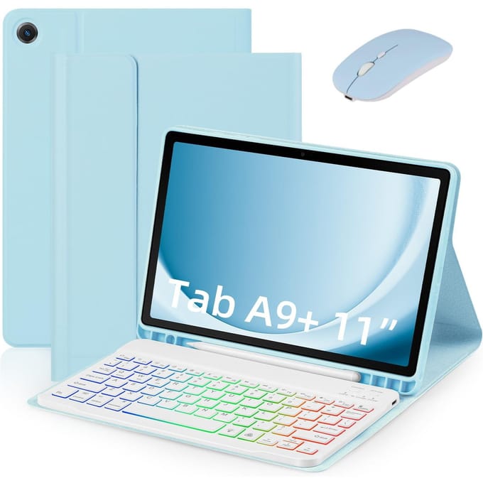 Voor Samsung Galaxy A9 Plus 5G toetsenbord tablethoes Verander uw tablet in een laptop met blauw