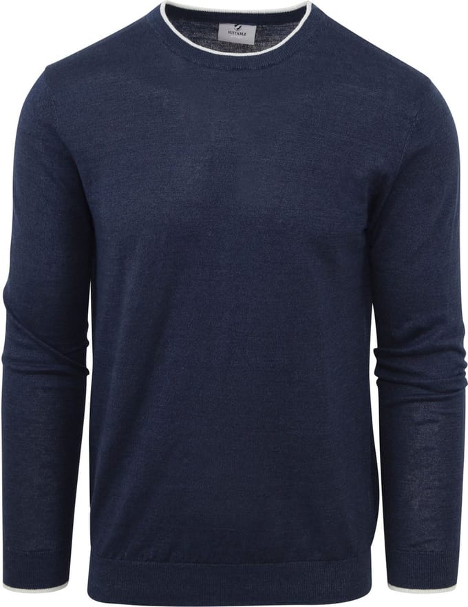 Suitable Trui O-Hals Johan Donkerblauw (navy) - Maat M - Heren - Sweater