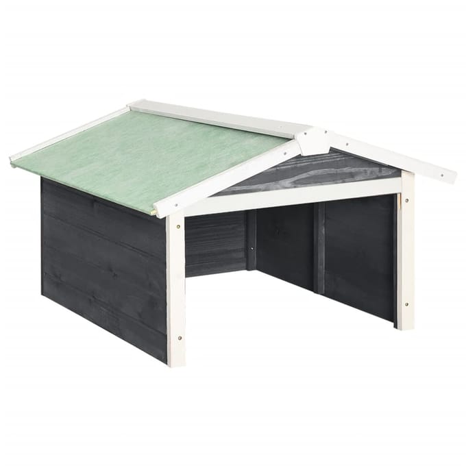vidaXL - Overkapping - voor - grasmaaier - 72x87x50 - cm - vurenhout - grijs - en - wit
